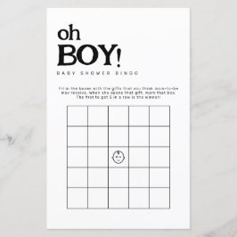 Oh Boy ミニマル Bingo Baby Showerゲーム
