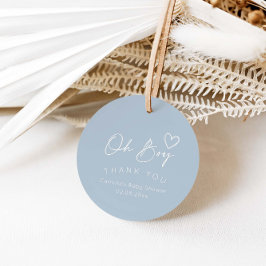 Oh Boy モダン Baby Shower フェイバータグ