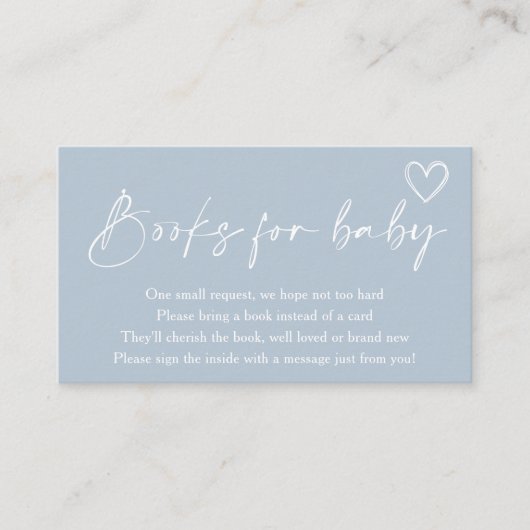 Oh Boy モダン Baby Shower Booksベビー エンクロージャーカード (正面)