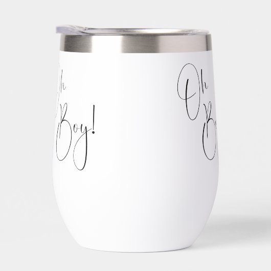 Oh Boy モダン Script Baby Shower (右面)