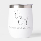 Oh Boy モダン Script Baby Shower (左面)