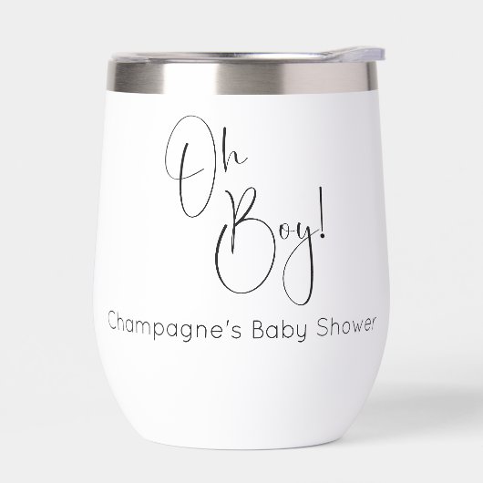 Oh Boy モダン Script Baby Shower (左面)