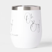 Oh Boy モダン Script Baby Shower (背面)