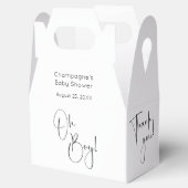 Oh Boy モダン Script Baby Shower Thank You フェイバーボックス (オープン)