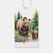 Oh Boy：森の木のタイポグラフィベビーシャワー ギフトタグ (裏面)