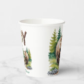 Oh Boy：森の木のタイポグラフィベビーシャワー 紙コップ (左)