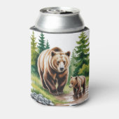 Oh Boy：森の木のタイポグラフィベビーシャワー 缶クーラー (缶裏面)