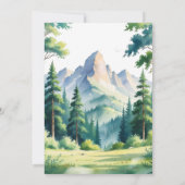 Oh Boy 水彩画 森の山 ベビーシャワー 招待状 (裏面)