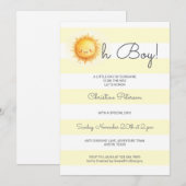 Oh Boy A Little Ray of Sunshine Baby Shower 招待状 (正面/裏面)