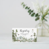 Oh Boy Adventure松の森の赤ちゃんシャワーレジストリ エンクロージャーカード (スタンド正面)