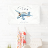 Oh Boy! Adventure Awaits Airplane Boy Baby Shower 横断幕 (インサイチュ)