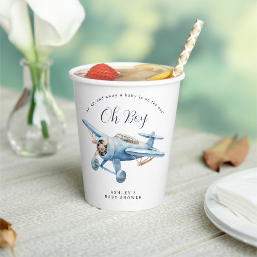 Oh Boy! Adventure Awaits Aviator Boy Baby Shower 紙コップ (インサイチュ)