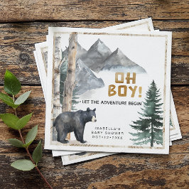 Oh Boy Adventure Begin | Bear & Birch Baby Shower  スタンダードカクテルナプキン
