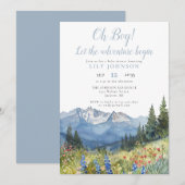 Oh Boy Adventure Begin Mountain Baby Shower Invita 招待状 (正面/裏面)