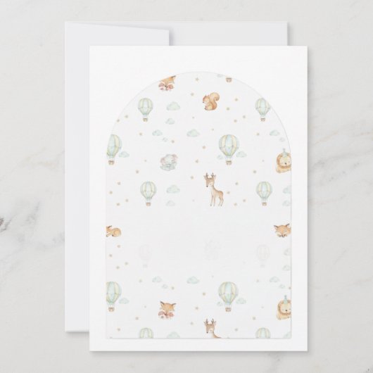 Oh Boy! Adventure Begins Arched Baby Shower Invita 招待状 (裏面)