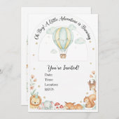 Oh Boy! Adventure Begins Arched Baby Shower Invita 招待状 (正面/裏面)