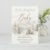 Oh Boy Adventure Woodland Bear Baby Shower 招待状 (スタンド正面)