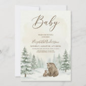 Oh Boy Adventure Woodland Bear Baby Shower 招待状 (正面)
