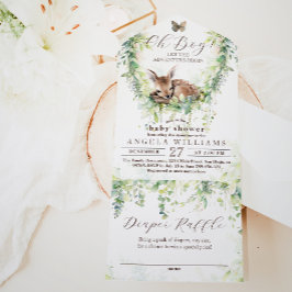 Oh Boy Adventure Woodland Greenery赤ちゃんシャワー オールインワン招待状