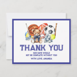 Oh Boy ALL STAR SPORT Baby Shower サンキューカード