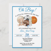 Oh Boy All Star Sport Baby Shower  招待状 (正面)