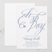 OH BOY BABYシャワー 招待状 (正面/裏面)