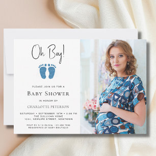 Oh Boy Baby Showerフォト招待状 招待状