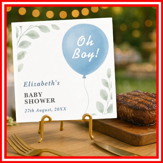 Oh Boy Baby Shower スタンダードカクテルナプキン