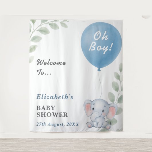 Oh Boy Baby Shower タペストリー (正面)