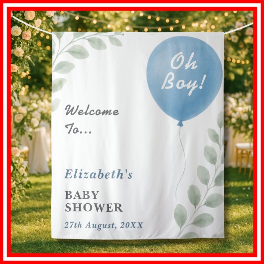 Oh Boy Baby Shower タペストリー