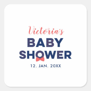 Oh Boy Baby Shower パーティーの好意ありがとうステッカー スクエアシール