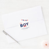 Oh Boy Baby Shower |パーティーの好意ありがとうステッカー ラウンドシール (封筒)