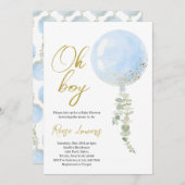 Oh Boy Baby Shower 招待状 (正面/裏面)
