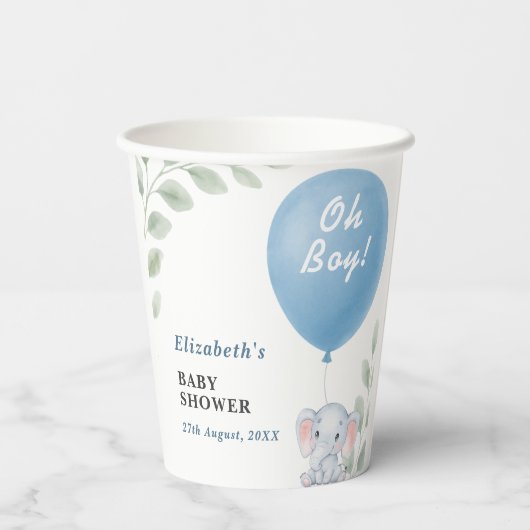 Oh Boy Baby Shower 紙コップ (裏面)