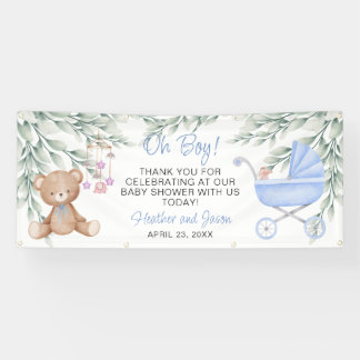 Oh Boy Baby Shower Backdropバナー 横断幕