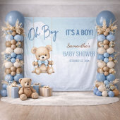 Oh Boy Baby Shower Bear Backdrop タペストリー
