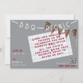 Oh, Boy baby shower blue plaid Bunting  Invitation 招待状 (裏面)