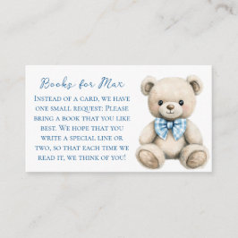 Oh Boy Baby Shower Book Request Card エンクロージャーカード