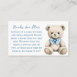 Oh Boy Baby Shower Book Request Card エンクロージャーカード