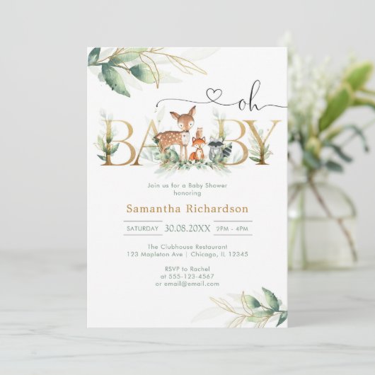 Oh Boy Baby Shower Invitation 招待状 (スタンド正面)