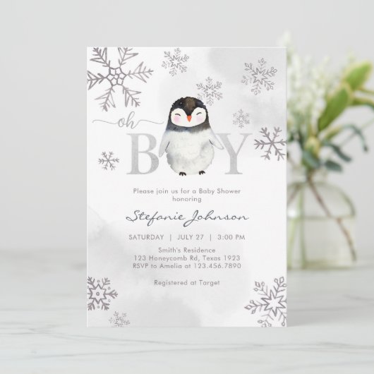 Oh Boy Baby Shower Invitation 招待状 (スタンド正面)