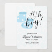 "Oh Boy" Baby Shower Invitation  招待状 (正面/裏面)
