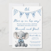Oh Boy Baby Shower Invitation with Book Request 招待状 (正面)