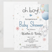 Oh boy! baby shower lindo conejito 招待状 (正面/裏面)