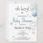 Oh boy! baby shower lindo conejito 招待状 (正面)