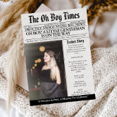 Oh Boy Baby Shower Newspaper Unique Fun Photo 招待状