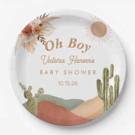 Oh Boy Baby Shower Southwestern Arizona Desert ペーパープレート