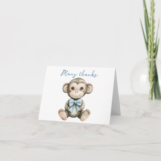Oh Boy Baby Shower Thank You Card – Matching  サンキューカード (正面)