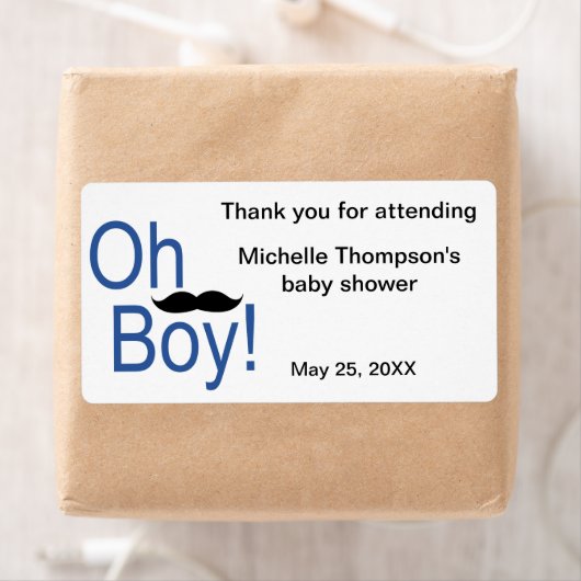 Oh Boy Baby Shower Water Bottle and Favorites ラベル (インサイチュ)
