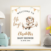 Oh boy , Baby Shower with Bear theme ポスター
